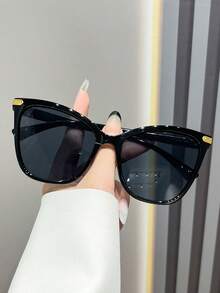 6 副男女通用全框时尚眼镜，简约风格适合户外旅行、海滩和度假，街头风格，适合毛衣夹克运动衫连帽衫皮裤和工装裤 - 彩色 - 查看 5