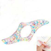 1/2/4 piezas Sujetador de páginas de libro hecho con roca resinada seca, anillo de pulgar transparente, marcapáginas de pulgar hecho a mano y personalizado, accesorios de libro para maestros, amantes de los libros y lectores literarios