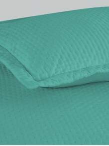 3-Piece Bedspread Quilt Kit Complete Box Bed Ultrasonic Butterfly Quilted - 薄荷藍 - 查看 2