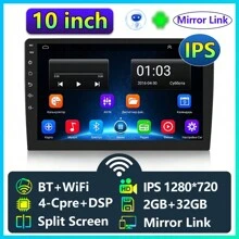 通用 7 英寸 9 英寸 10 英寸 2Din Android Auto Carplay 汽车收音机音频多媒体播放器 32G GPS FM 多媒体视频 MP5 播放器 Android 通用 Carplay 汽车收音机 - 黑色 - 查看 9