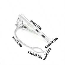 男士商务水晶金属腰带钻石领夹潮流领带夹正式时尚简约领夹 - 彩色 - 查看 2