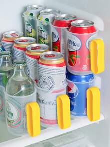 1 件装厨房冰箱储物盒冷藏罐装软饮料储物架 - 黃色 - 查看 2