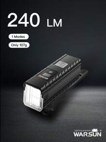 1 件 WARSUN WH01 自行车灯，240 流明，2200mAh 可充电电池，4 种灯光模式，107 克轻型自行车前灯，夜间骑行，户外 - 彩色 - 查看 1
