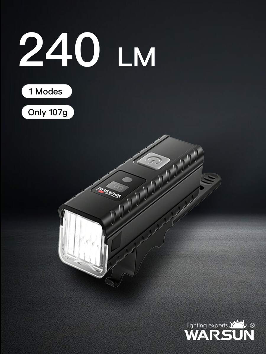 1 件 WARSUN WH01 自行车灯,240 流明,2200mAh 可充电电池,4 种灯光模式,107 克轻型自行车前灯,夜间骑行,户外 - 彩色 - 查看 1
