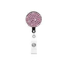 1pc Colorful Rhinestone Inlaid ABS Plastic Retractable Badge Reel, ID Card Holder With Belt Clip And 360 Degree Swivel Back To School