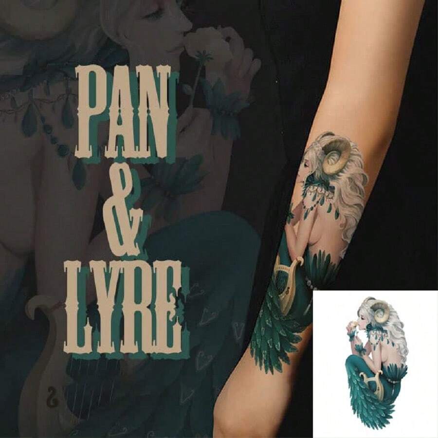 化妆 Y2k 防水临时纹身贴纸 Tattooo 贴纸防水男士手臂持久十字架图腾人体艺术纹身假纹身男女适用 - 黑色 - 查看 1