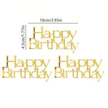 3pcs Gold Happy Birthday Cake Topper For Birthday Cake Decoration - Multicolor - View 6