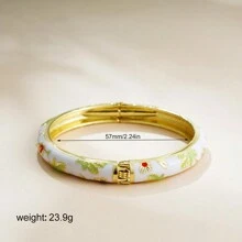 Pulseira de esmalte cloisonné feita à mão, 1 peça, design de flor pequena, acessórios vintage para mulheres