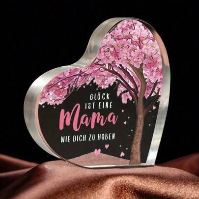 1 Stück einzigartiger herzförmiger Heimdekoration, das beste Geschenk für Mutter, Muttertagsgeschenk, Weihnachtsgeschenk von Tochter oder Sohn