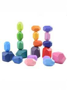 20pcs Natural Wooden Stacking Rocks Balancing Stones - Educational Montessori Preschool Learning Toys For Toddler Development, Puzzle Sorting Toys, Birthday And Christmas Stocking Fillers For Kids