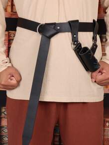 2 件装皮带剑鞘皮套中世纪男士武器盔甲维京海盗骑士武士配件万圣节 - A - 查看 3