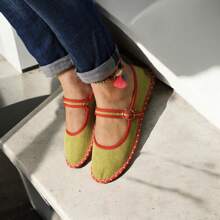 鞋子，玛丽珍鞋，女士威尼斯鞋，舒适，休闲风格。 - 橄欖綠 - 查看 6