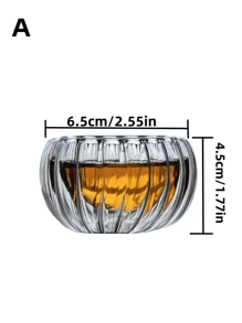 玻璃茶杯套装，条纹高硼硅玻璃，玻璃花形杯，小餐厅水杯，可重复使用，防漏，绝缘，无铅，适用于多种用途 - 可机洗，送礼 - 透明色 - 查看 10