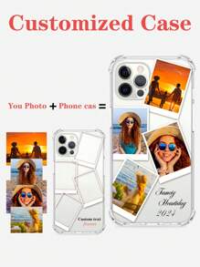 Apple Customized Shockproof Thick Transparent Heart-Shaped Photo Frame Phone Case Cover Suitable For S23 24 Ultra A15/IPhone12 13 14 15 ProMax,Clear,Stylish,Colorful,Vintage,Cute,Contracted,Funny,Custom,Personalized,Unique,Customized,Ideal Gifts For Him,Ideal Gifts For Her,Boyfriend,Girlfriend,Family,Friends,Grandparents,Couple,For Anniversaries,For Birthdays,Customized Phone Cases,Street Casual Chic