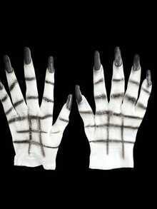1pair Halloween Performance Props COS Costume Accessories Horror Ghost Party Trick Wolf Claw Gloves - Multicolor - View 1