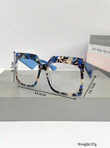 Nuevas gafas de montura grande con estampado floral colorido vintage de TR, sin receta, gafas decorativas sin receta de moda y estilo para amantes del streetwear, fotografía al aire libre y pasarela - Multicolor - Ver 10