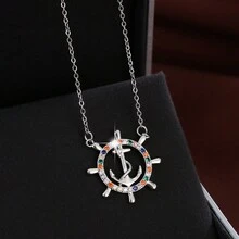 1 chiếc vòng cổ thời trang đính đá Cubic Zirconia thiết kế hình bánh lái dành cho nữ - Nhiều màu - Xem 5