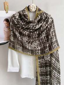 1 件现代简约黑色条纹围巾/披肩 - 彩色 - 查看 15