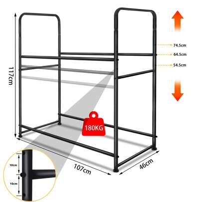  Froadp Półka do przechowywania na 8 opon - Stalowy regał garażowy na opony - Maksymalne obciążenie: 180 kg - 107 x 46 x 117 cm