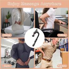 Multifunctional Massage Gun With Extendable Handle, Portable Back And Waist Massager With 4 Massage Heads, 3 Modes And 6 Speed Handheld Fascia Gun For Back, Waist, Arms, Legs - Great Christmas Gift For Family And Friends