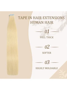 Kercsityn Ekstensi Rambut Tape In Rambut Manusia 10-24 Inci Warna Piano Rambut Lurus Halus Remy Rambut Manusia Tanpa Sambungan Ekstensi Rambut Tape In Kulit 20 Pcs - S613 - View 4