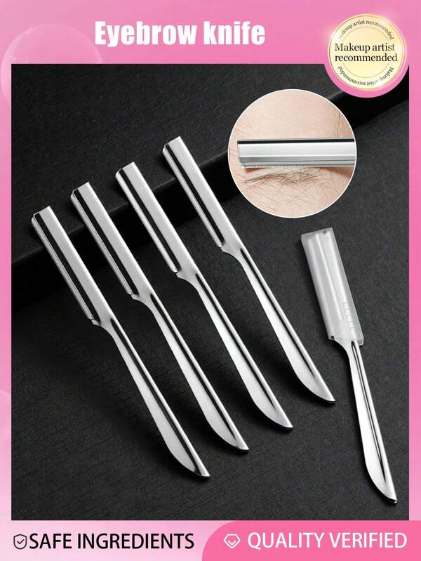 12/6/3/1pc Eyebrow Trimmer, Multifunctional Eyebrow Trimmer, With Protective Cover, Razor, Makeup Remover And Hair Remover, Body Hair Trimmer, Exfoliating And Dermabrasion Tool, Stainless Steel Sharp Eyebrow Trimmer With Precision Cover, Silver, Used For Extra Hair Such As Eyebrows, Lips And Legs, Gentle And Effective, Eye Beauty Tool Set, Scratch-Proof Eyebrow Trimmer, Advanced And Eyebrow Razor Blade, Special For Men's Beginners.