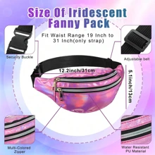 6pcs 80s Style Neon Leg Warmers Set With Holographic Fanny Pack, Knit Leg Warmers, Headband And Wristbands, Suitable For Yoga, Running, Hiking, All Seasons