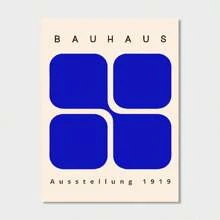 1pc Bauhaus Art Print: Geometric Exhibition Poster, Minimalist Blue Design, Frameless, Suitable For Living Room Or Bedroom - Multicolor - View 12