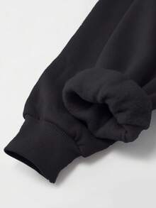 全新秋冬休闲运动装简约五角星和豹纹图案套头衫保暖羊毛衫，适合寒冷天气 - 黑色 - 查看 6