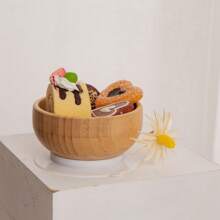 Personalized Customizable Bamboo Wooden Bowl Baby Feeding Bowl Wooden Kids Feeding Supplies For Baby Tableware Suction Round Shaped Bowl Dinnerware Product Baby Shower Family Decorations Gifts Winter Eve Gifts Back To School Winter Gift Ideas Boy Girl Valentine's Day - Multicolor - View 15