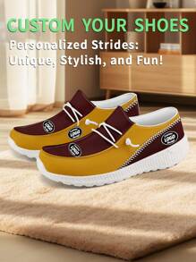 1 Pair Washington Baseball Name Custom Loafer Shoes, Personalized Name Loafer Shoes, Custom Name Thick Sole Loafers Of E-TPU, Personalized Loafer Shoes, Name Loafers, Personalized Loafer Shoes For Women And Men, Unique Loafer Shoes, Christmas Gift - White - View 3