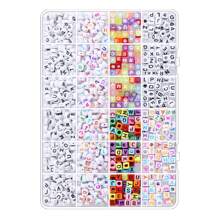 Kit d'accessoires de perles de lettres DIY, convivial pour les débutants, jouet en perles pour la fabrication de bracelets et de colliers faits à la main, matériel de fabrication de bijoux, ensemble de perles et d'accessoires, emballé pour l'exportation