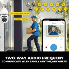 1 个 8MP 5MP 高清 1080P，双频 2.4G+5GWIFI 和 2.4GWIFI 可选配置高清 E27 灯泡底座摄像机室外室内安全摄像机、无线 WIFI 摄像机、安全监控摄像机、IP 摄像机、PTZ 摄像机 - 白色 - 查看 4