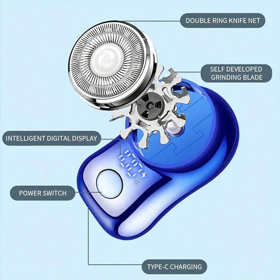 1 USB Charging Network Mini Electric Shaver, Portable Car Large Double ...
