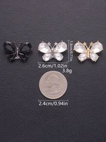 3 件多色水晶蜻蜓纽扣 - 透明玻璃合金缝纫配件，适用于毛衣、外套、围巾、鞋子等 - 蜻蜓系 - 查看 4