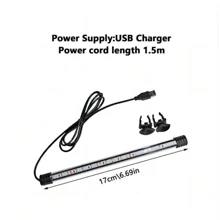 1 件装 鱼缸潜水灯 低压 USB 防水灯 双排水族箱增亮灯