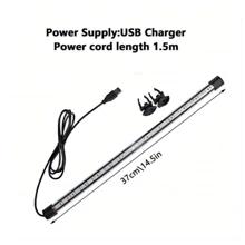 1 件装 鱼缸潜水灯 低压 USB 防水灯 双排水族箱增亮灯