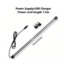 1 件装 鱼缸潜水灯 低压 USB 防水灯 双排水族箱增亮灯