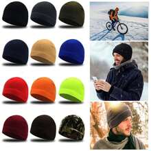 1pc Unisex Outdoor Sports Thick Fleece Lined Warm Hat, Windproof & Insulated For Hiking, Cycling, Skiing, Running In Autumn/Winter - Multicolor - View 1