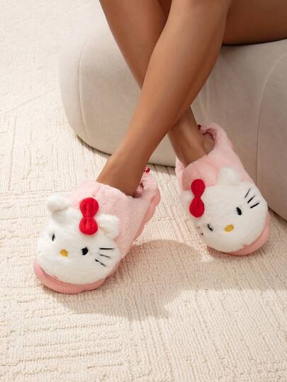 SANRIO 卡通毛绒拖鞋，适合儿童和青少年 - 舒适温暖，卡通鞋，防滑鞋底，带有可爱的  人物 、Melody、、 设计 - 非常适合室内休闲