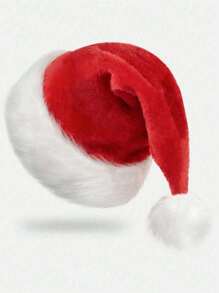 1pc Thick & Dense Plush Edge Children Christmas Hat, Christmas Party Decor - 1PC - View 9