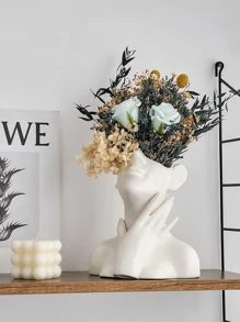 1pc Minimalist Female Beauty Face Makeup Brush Storage, Vase, Suitable For Home Decor, Bedroom Decor, The Best Christmas Gift Home Bathroom Decor Bathroom Organizer Fall Decor Makeup Organizer Back To School