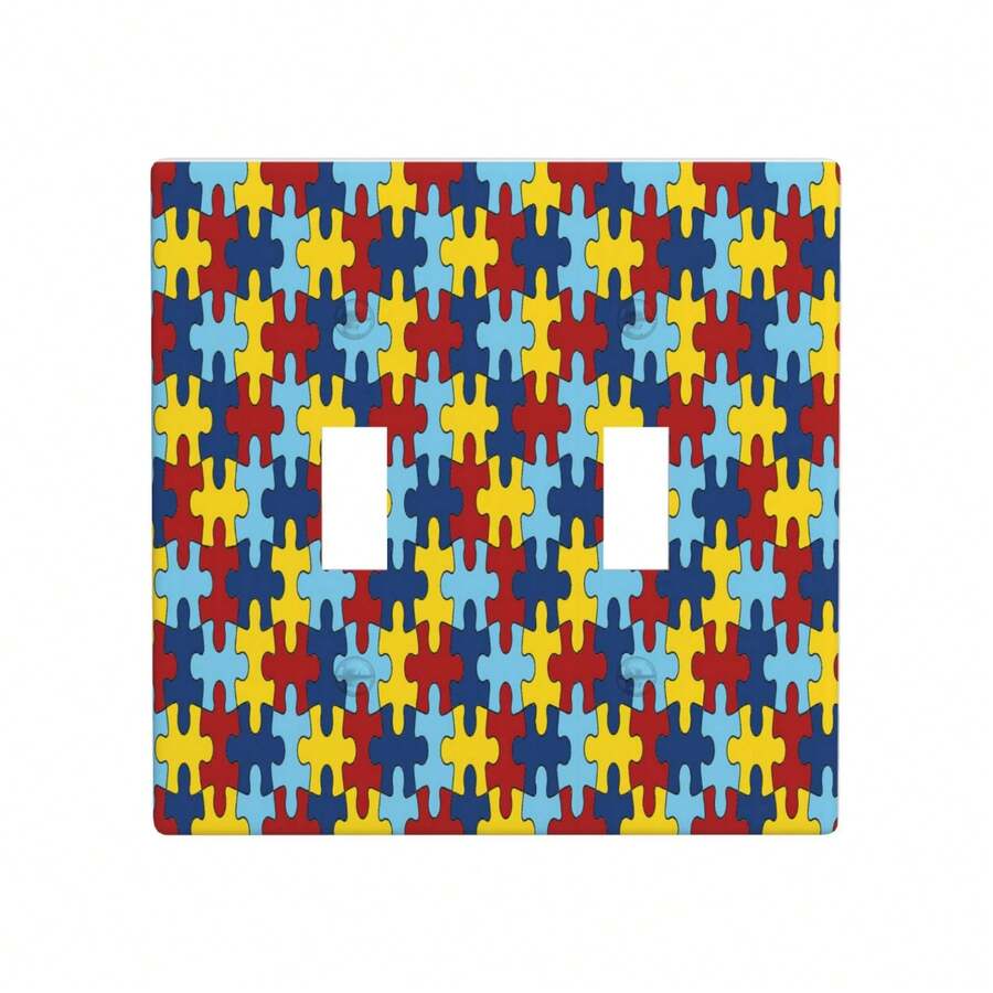 Puzzle Pattern Wall Decor Switch Cover Plate, Switch Cover Plate, Decor