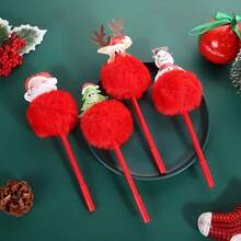 1支欧美圣诞风格卡通公仔中性笔创意儿童书写笔学生节日礼物圣诞老人造型趣味笔圣诞礼物 - 彩色 - 查看 11