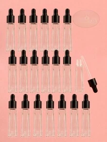 2件|3件|5件|10件|20件|30件透明方形10毫升化妆水/精油滴管瓶，便携式迷你样品香水精华水精华空玻璃小瓶 - 彩色 - 查看 8