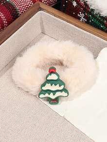 1 件柔软可爱的圣诞发圈、圣诞老人、圣诞树、驯鹿配饰、甜美蓬松发带，适合秋冬季 - 彩色 - 查看 8