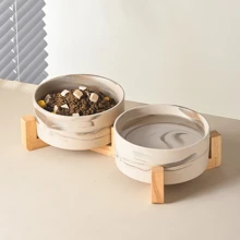 陶瓷猫咪爱猫妈爱碗，猫咪爱猫妈爱食水双碗，保护颈椎，猫狗爱人礼物和狗猫妈妈爱宠物用品
