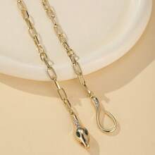 1 chiếc vòng cổ kim loại trang trí hình con rắn bằng đá Rhinestone chất lượng cao, thiết kế sang trọng thanh lịch cổ điển, quà tặng ngày lễ Giáng sinh/Năm mới/Ngày lễ tình nhân - Nhiều màu - Xem 5