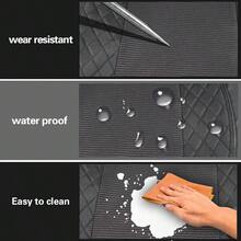 Car Seat Covers 4pcs Set Black PVC And Jacquard Fabric Airbag Compatible Universal Fit For Van Truck Car Suv Seat Cushion Auto Accessories For Men New Design