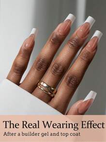 Bộ 150 móng tay giả vuông kiểu Pháp dài vừa - 5 kiểu màu khác nhau, Bộ móng tay giả gel vuông kiểu Pháp 3 trong 1, 15 kích cỡ phù hợp để tự làm móng, Móng tay giả bền lâu cho phụ nữ và tiệm làm móng, phụ kiện làm móng - Nhiều màu - Xem 3